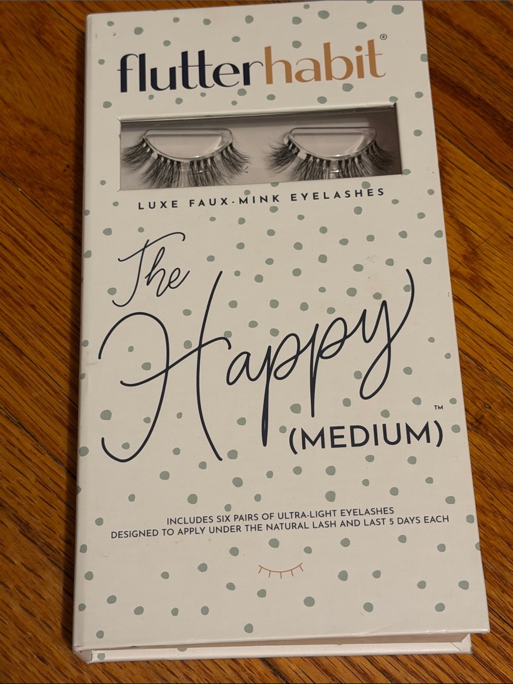The Happy (Medium) Faux-Mink Eyelashes – White Packaging